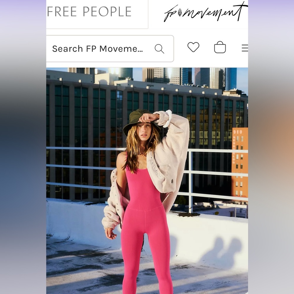 NWOT Free People Movement Good Karma Onesie in Sold-out Berry - Picture 3 of 10